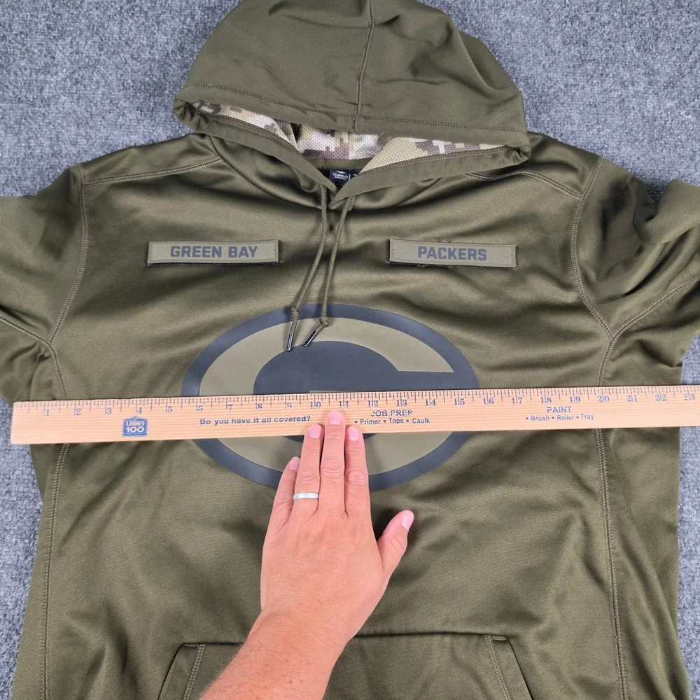 Nike Green Bay Packers Salute to Service Hoodie Mens L Green Therma-FIT NFL